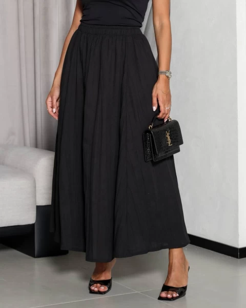 Black Linen Skirt IB1045